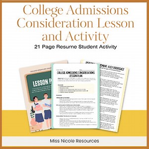 Understanding the College Application Consideration Process Lesson Plan Activity