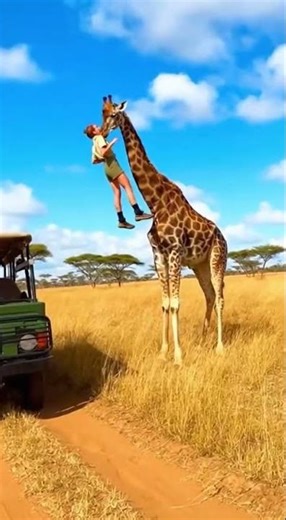 Wildlife Rescue: Giraffe Heroically Stops Lion Attack on Safari Tourist