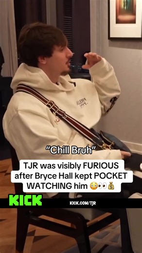 TJR was visibly FURIOUS after Bryce Hall kept POCKET WATCHING him 😳👀💰 #tjr #brycehall