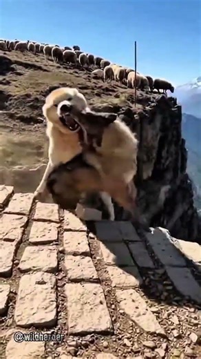 The fierce resistance of an Alabai dog when attacked by wolves stalking livestock. #alabai #wolf