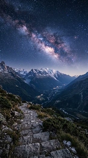 Slow POV Walk on Rustic Steps → Breathtaking Galaxy / View Reveal 🌌 | 4K Cinematic
