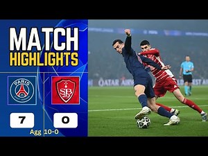 Paris Saint-Germain - Brest | 7-0 (Agg 10-0) | Highlights | Champions League 2024-25 | PSG Brest