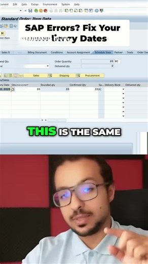 Many SAP beginners get stuck at one simple but critical point in the SD process: 📅 Delivery Date Consistency When creating an outbound delivery (VL01N), the date you enter must match the schedule line date in the sales order. If you enter a different date, SAP will simply tell you: “There is nothing to be delivered.” This small mismatch is one of the most common reasons why the outbound delivery cannot be created during testing and practice. In this video, I demonstrate: How the schedule line d