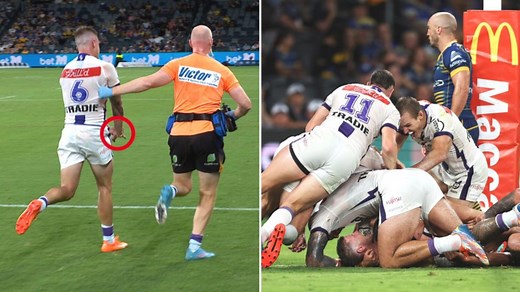 Cameron Munster plays through compound dislocation to set up Storm try