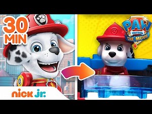 PAW Patrol Movie Toy Rescues! w/ Marshall, Chase & Rubble | 30 Minute Compilation | Nick Jr.