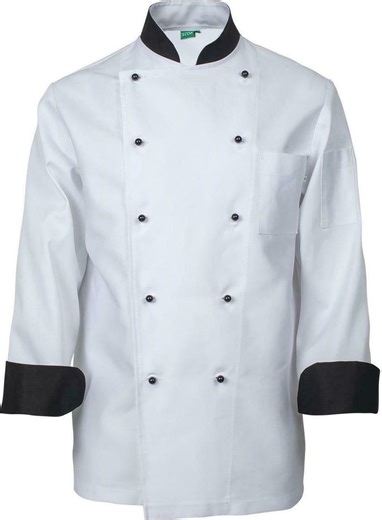 STOP Σακάκι Σεφ 100% Βαμβάκι Ανδρικό Λευκό με Μακρύ Μανίκι 111022