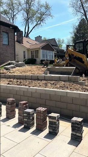 Building a cinder block retaining wall!