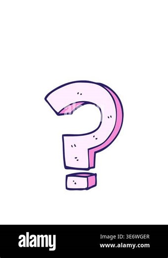 stretching up animation of question mark cartoon