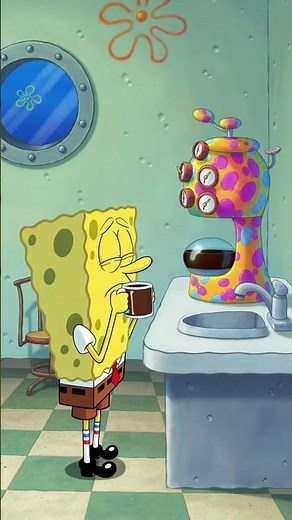 SpongeBob's Chill Day! ☕🍩🍔 Morning Routine & Food Adventure | #Shorts