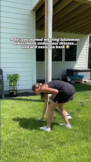 POV: you started wearing shorts under your dresses #shorts #lululemon #bikershorts