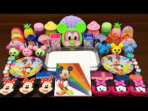 Series MICKEY MOUSE Slime! Mixing Random Things into GLOSSY Slime! Satisfying Slime Video #81