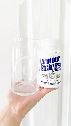 Crafting by Lizzy | Etching glass with Armour Etch and Cricut 💧 Supply List (all linked in my storefront): - 16oz Libbey glass can - Armour Etch glass etching... | Instagram