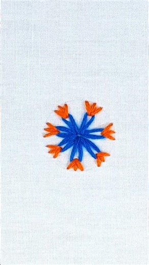 Simple Flower Embroidery Trick | Quick & Easy Stitching Tutorial #allover #shorts #EmbroideryArt