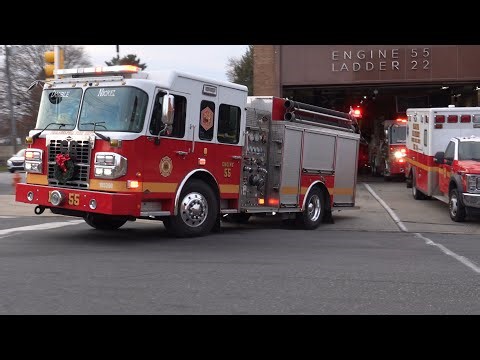 Philadelphia Fire Department Engine 55, Tower Ladder 22 & Medic 39 Responding