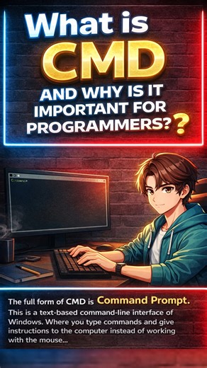 Rifat Raihan on Instagram: "What is CMD? | CMD কেন Programmer দের জন্য গুরুত্বপূর্ণ? | Command Prompt Bangla Tutorial What is CMD and why is it important for programmers? In this video, you will learn about CMD (Command Prompt) in an easy and beginner-friendly way. The full form of CMD is Command Prompt. It is a text-based command-line interface of Windows where we control the computer using the keyboard instead of the mouse. Many people think, “We can do everything with the mouse, so why should