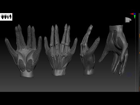 Alien hand modeling ZBrush (Xenomorph)