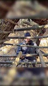 Fallen Tree Shelter Build 🌲🔥