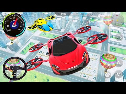 Flying Futuristic Car Driving Simulator 3D - Flying Car Transport Driver Game - Android Gameplay