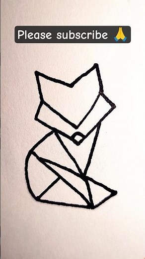 Simple Geometric Animals l how to draw a Fox easy #art