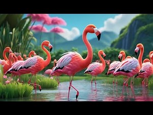 Plush Flamingos Go Strut Strut Strut | Fun Nursery Rhyme Learning Song for Kids Toddlers