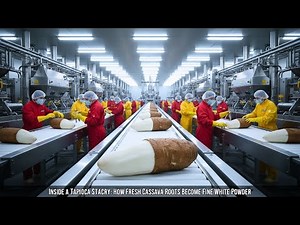 How Tapioca Starch Is Made | Inside a Cassava Processing Factory (Full Process)