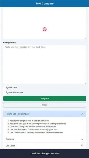 Text Compare - Analyze Differences Between Texts #Shorts