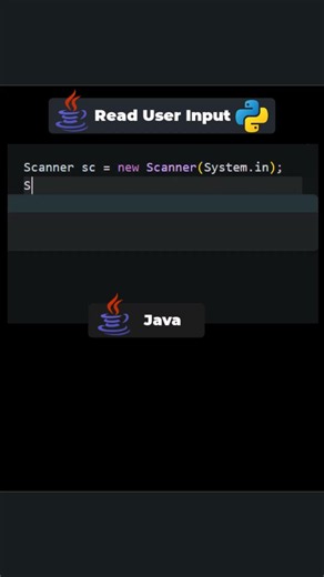 Python vs Java | Read User Input Program ⚔️ #coding #programming #shorts