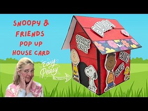 SUPER EASY! 3D Snoopy & Friends Pop Up House Card Tutorial