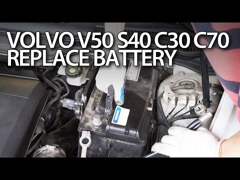 How to replace car battery in Volvo C30, S40, V50 C70 (maintenance service repair)
