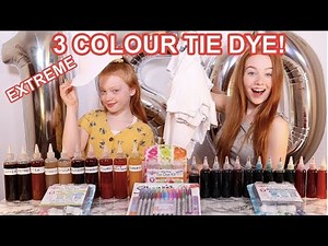 EXTREME 3 Color Tie Dye Challenge *DIY Fun & Easy Tie Dye Shirts! | Sis vs Sis | Ruby and Raylee