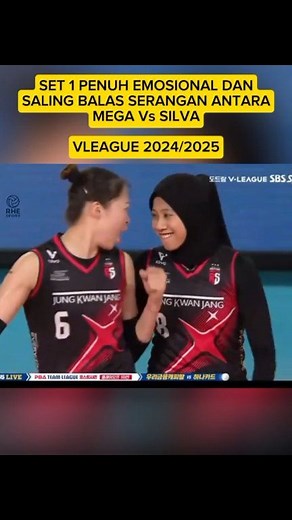 14K views · 245 reactions |  Set 1 penuh adrenalin  Mega vs Silva—dua penyerang terbaik saling balas serangan tanpa henti. Setiap spike, setiap blok, emosi memuncak sampai Silva nggak bisa menahan  Pertarungan ini bukan cuma soal poin, tapi juga mental baja dan rivalitas yang bikin setiap momen semakin panas  #VolleyballFever #RedSparks #GsCaltex #SpikeBattle #EpicSet #VolleyballDrama #MegaVsSilva #RheSport | Rhe Sport | Facebook