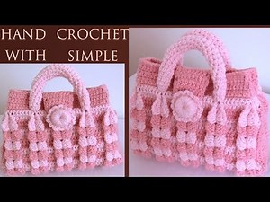 Bolso a crochet punto trenzas gruesas verticales en 3D tejido paso a paso tallermanualperu