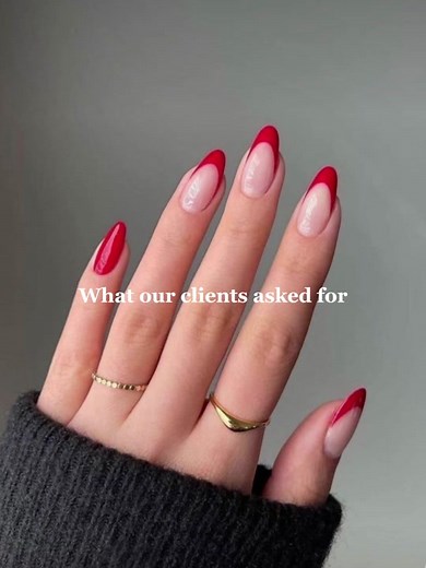 can never go wrong with a red french tip ♥️ #redfrenchtip #frenchtip #classicnails