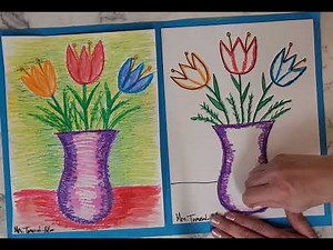 How to draw, color, and paint a flower still life easy step by step ‪@artmakeslifemeri‬