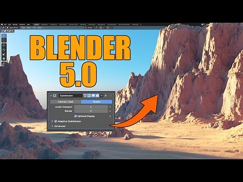 Create Terrains With Procedural Textures in Blender 5 - Adaptive Subdivision & Displacement