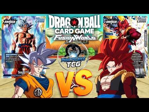 Blue MUI Goku VS Black SS4 Gogeta! Dragonball Super Fusion World Gameplay