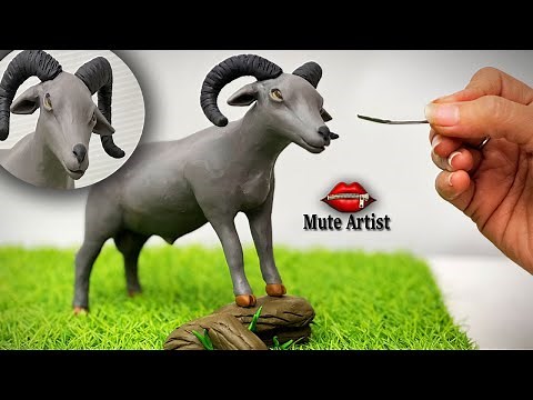 Clay Sculpting: Goat, How to make animals with clay easy,clay modelling Goat , Goat sculpture