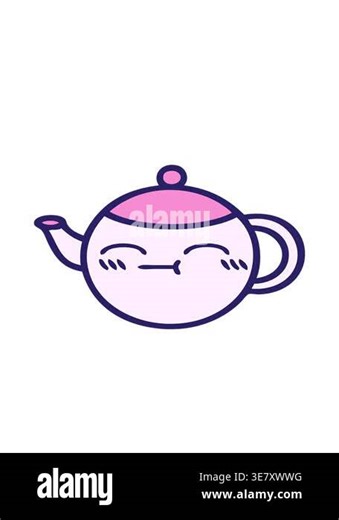 bobbing motion animation of cartoon of a teapot Stock Video Footage - Alamy