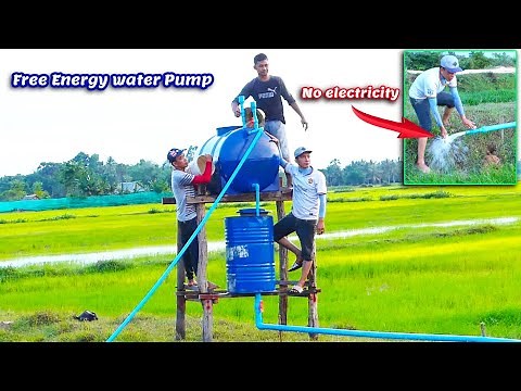 How to make free energy auto water pump | Pump without electricity | Drum pump