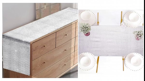 14×72inch Disco Party Table Runner, Glitter White Table Runner for 70s Disco Dance Birthday Decoration, Silver 80s Hip Hop Party Kitchen Dining Room Home Table