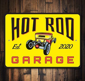 Hot Rod Garage, Garage for Rods, Dads Garage, Grandpas Garage, Hot Rod Owner, Garage Decor, Sign for Garage, Old Cars - Metal Car Signs - Etsy