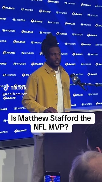 Rams WR Davante Adams says QB Matthew Stafford is playing at an MVP level. #rams #fyp #nfl #davanteadams #matthewstafford