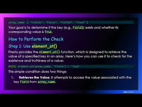 How to Check if an Element Exists and is True in an Array in Presto