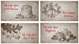 Christmas Retro Greeting Cards