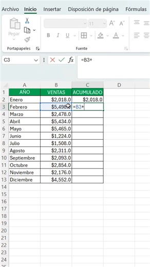 23K views · 384 reactions | Totales acumulados en excel #tips #excel #tutorial #exceltips #windows #word #apps #tecnologia | raymon_acuna | Facebook