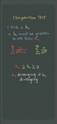 Using a 🤝comparable series🤝 to determine convergence #apcalculus #apcalc #unit10 #shorts