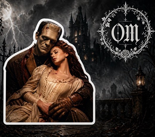 Large Sticker of Frankenstein's Monster With Bride - Etsy