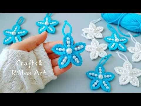 💖🌟Flowers That Everyone Loves - Yarn Keychain in a Super Easy Way - You'll Love This Idea - DIY Star