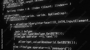 Programming code running over computer screen terminal, hacking concept