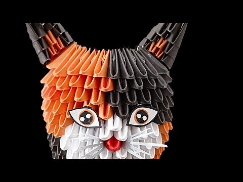 How to make a orange cat 3d Origami ♥️